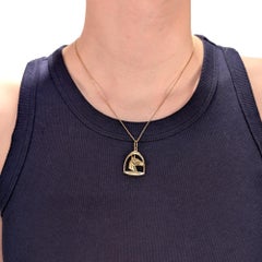 Vintage 14K Gold Figural Horse Head Charm or Pendant for a Necklace
