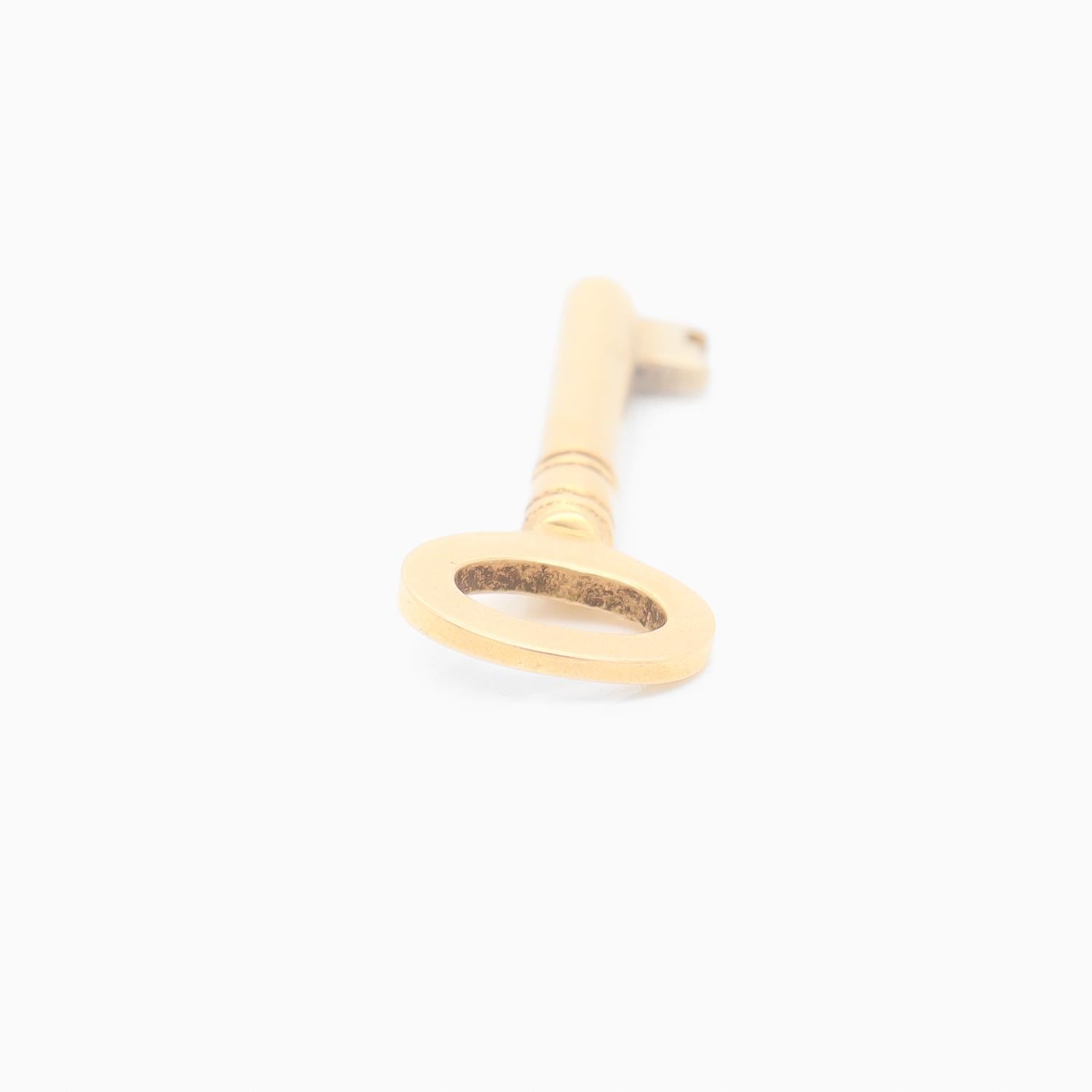 Women's or Men's Vintage 14K Gold Figural Key Charm for a Bracelet