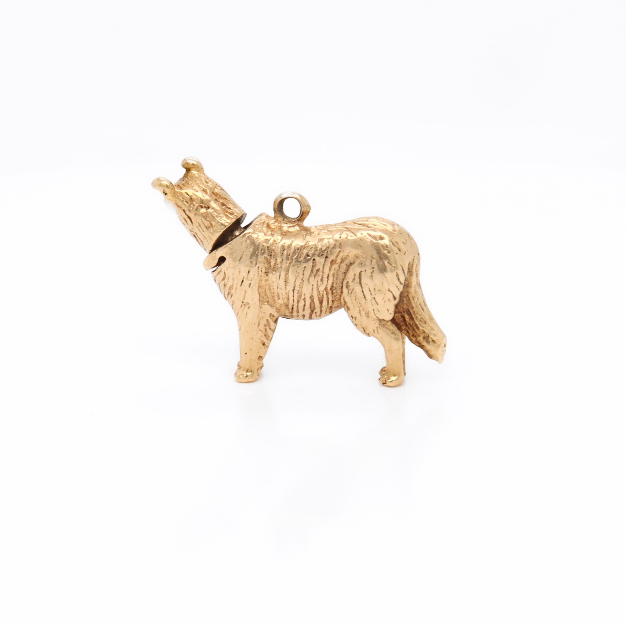 Charm in oro 14 carati con figura di cane da pastore cinetico o di Colli In condizioni buone in vendita a Philadelphia, PA
