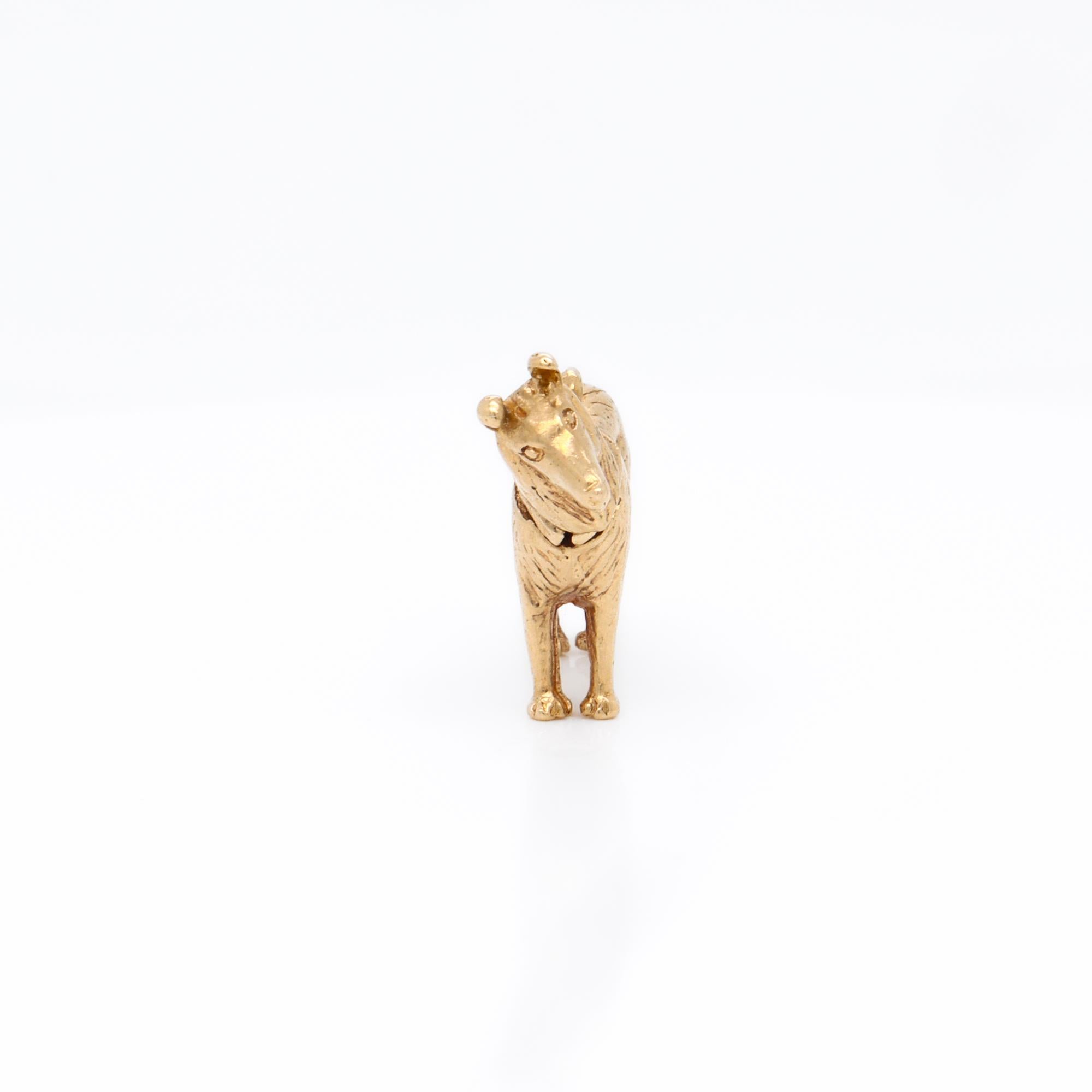 Charm in oro 14 carati con figura di cane da pastore cinetico o di Colli in vendita 4