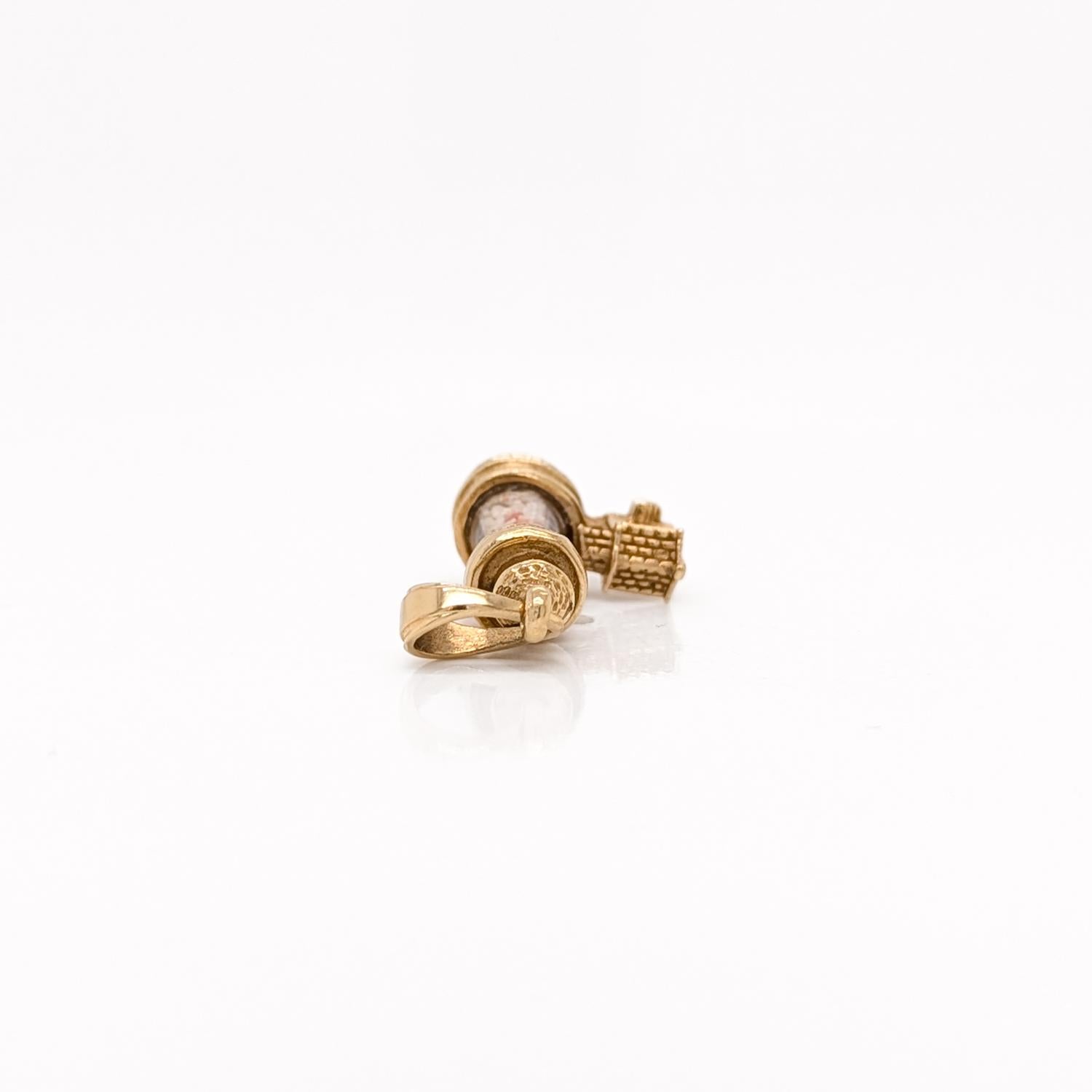 Vintage 14K Gold Figural Lighthouse Charm or Pendant For Sale 2