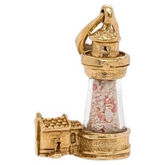 Vintage 14K Gold Figural Lighthouse Charm or Pendant