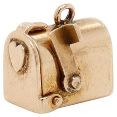 Vintage 14K Gold Figural Love Letter Mailbox Charm for a Bracelet