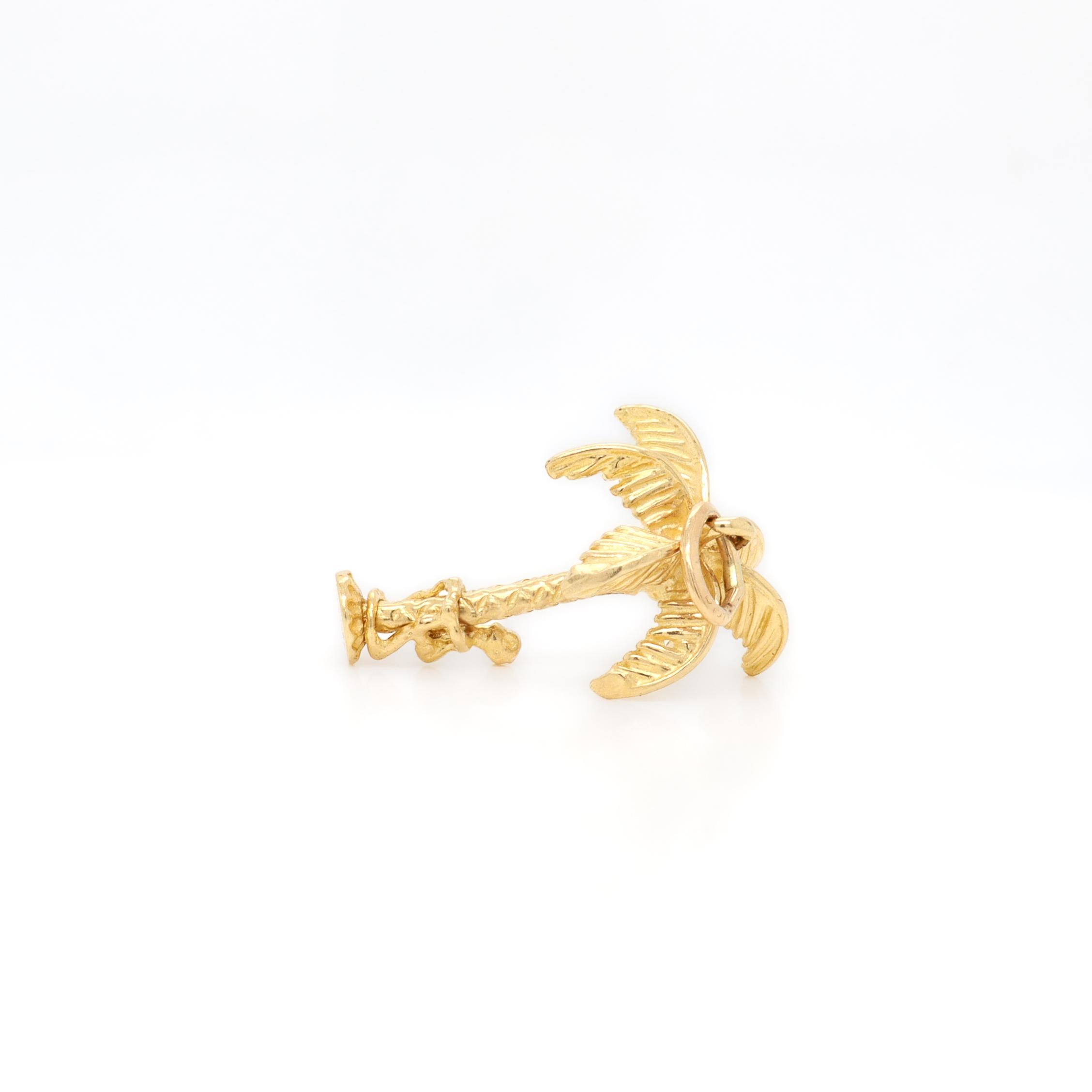 Vintage 14K Gold Palms Vintage Figural Palm Tree with Climber Charm for a Bracelet en vente 5