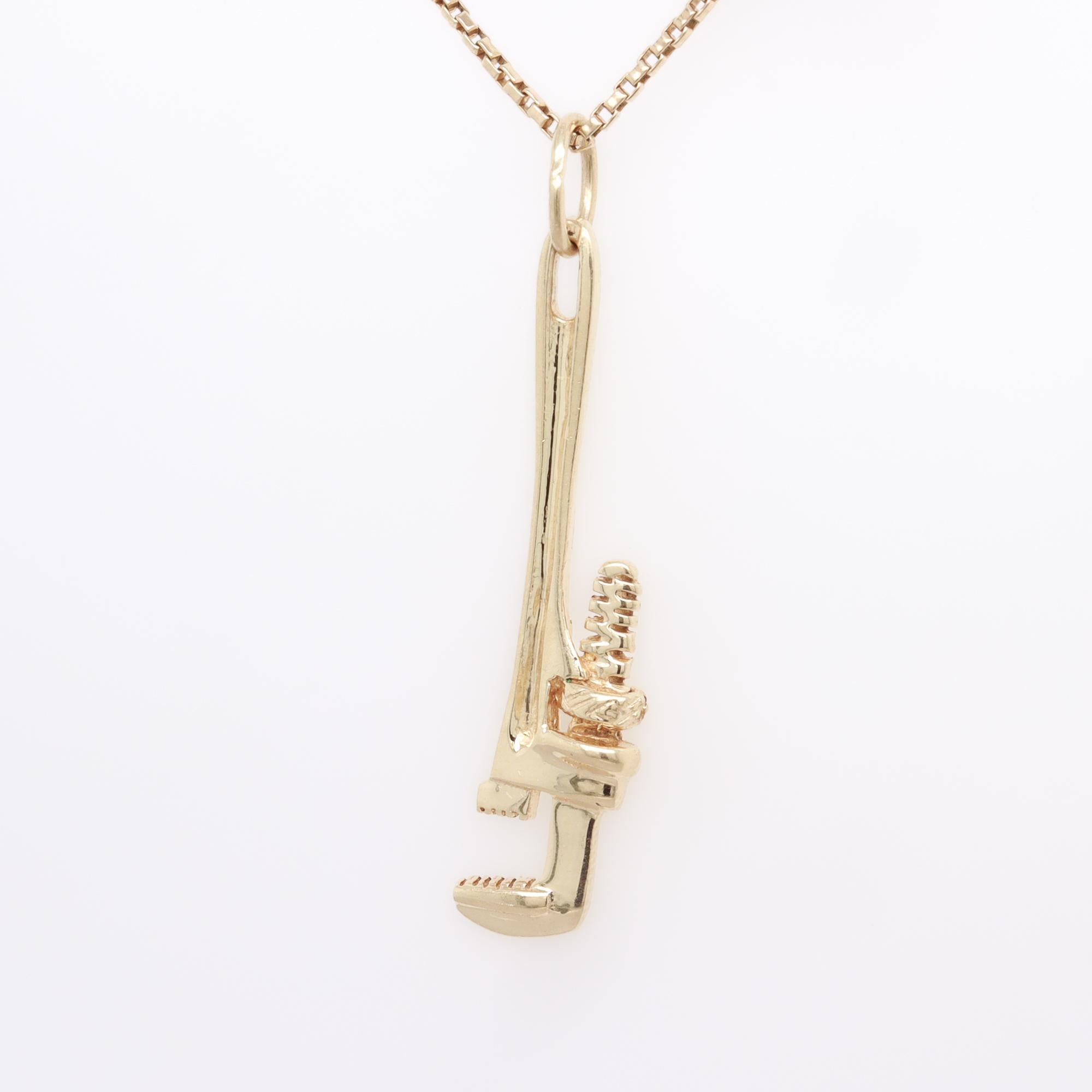 da uomo o donna Charm figurato in oro 14K per braccialetto con chiave a tubo in vendita