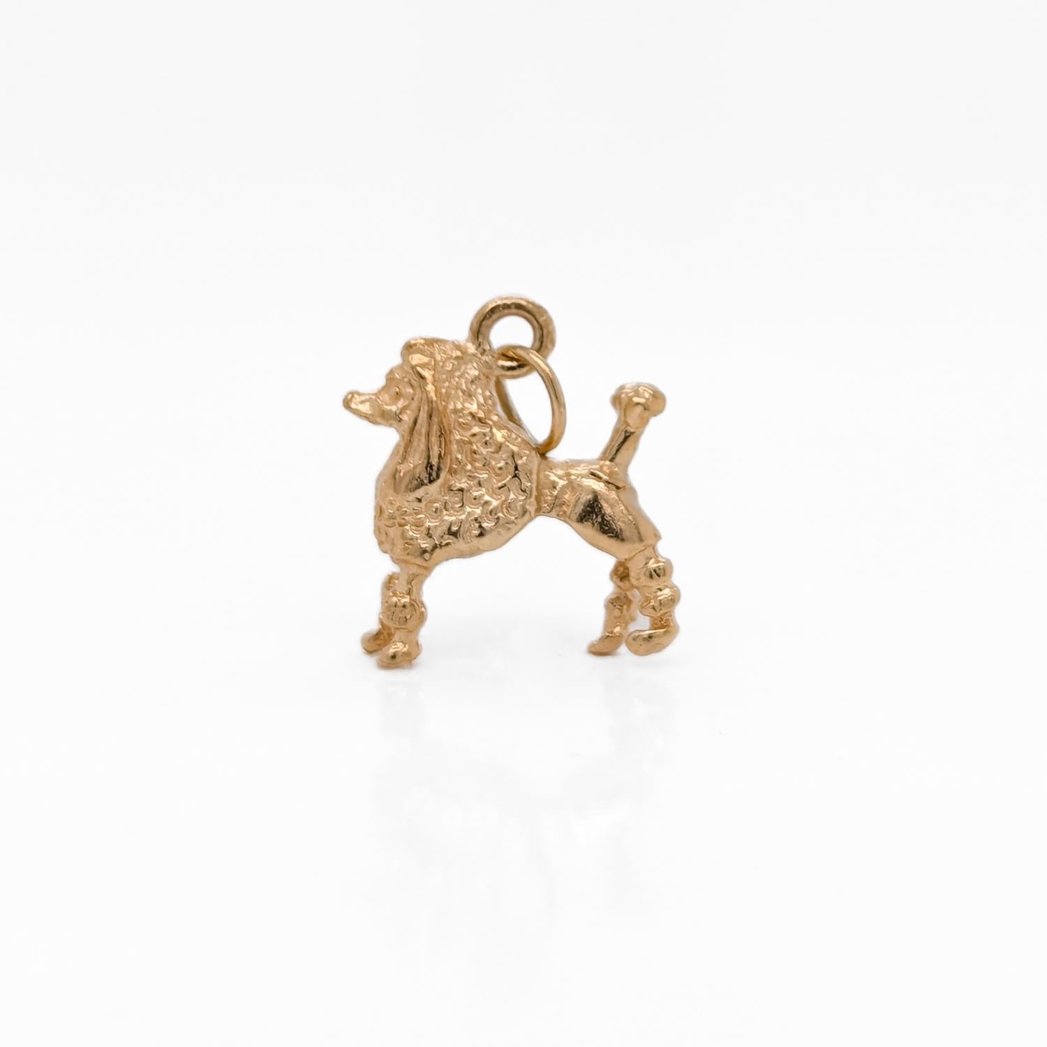 Modern Vintage 14K Gold Figural Poodle Dog Charm