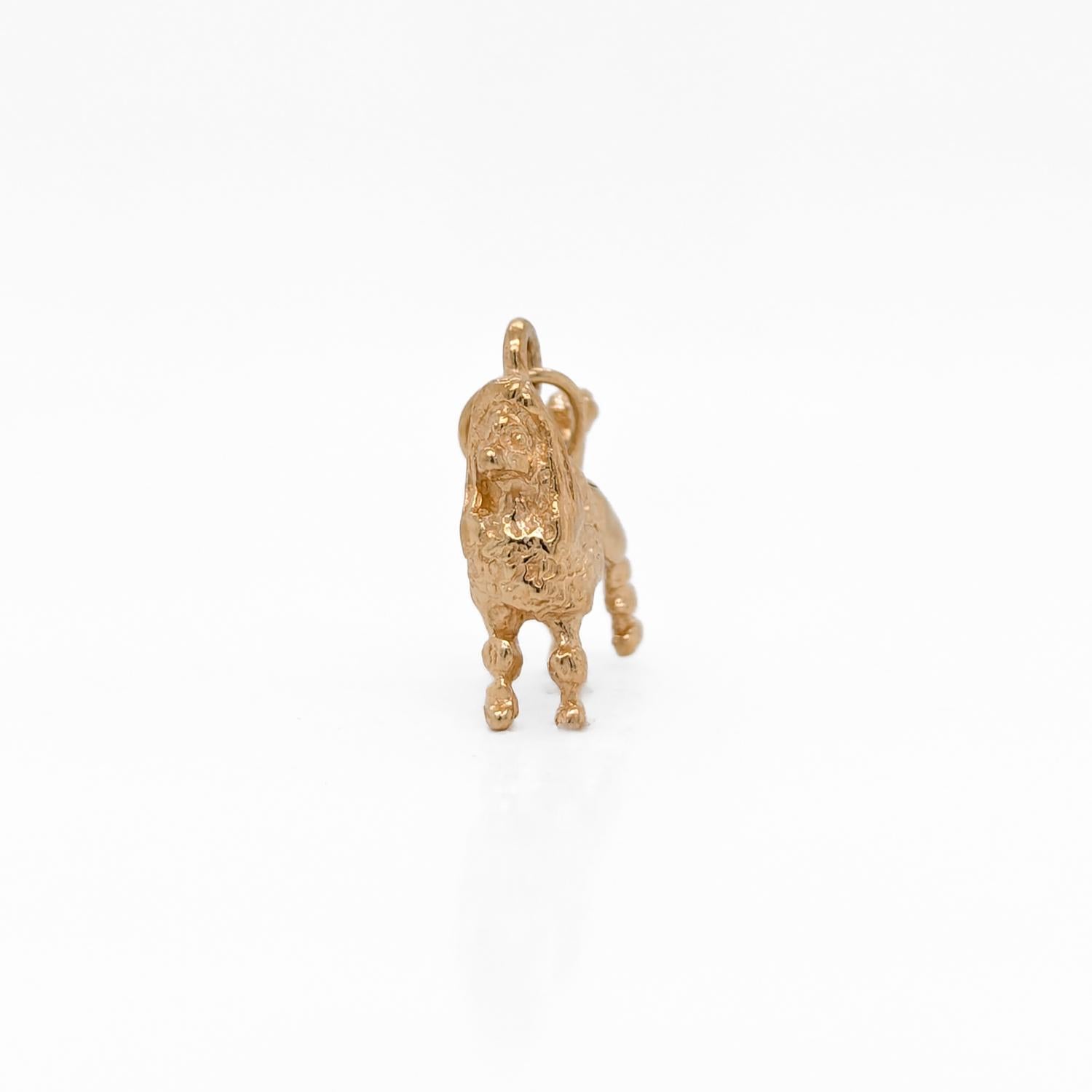 Vintage 14K Gold Figural Poodle Dog Charm In Good Condition In Philadelphia, PA
