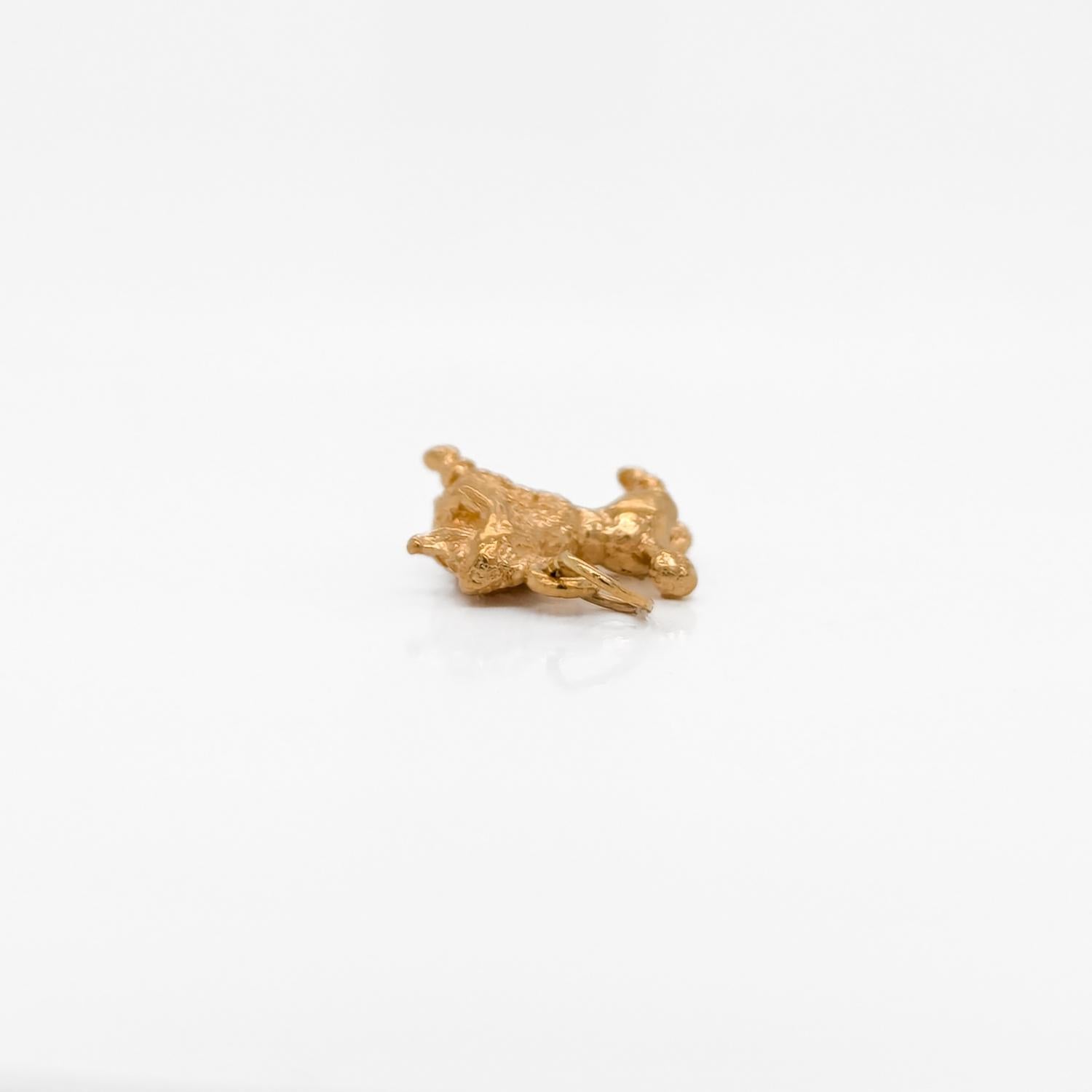 Vintage 14K Gold Figural Poodle Dog Charm 1