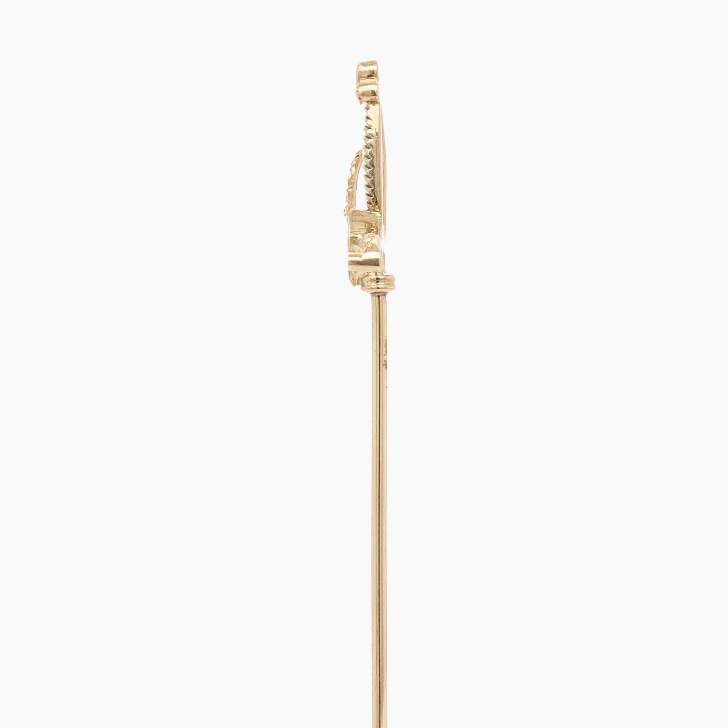 Women's or Men's Vintage 14K Gold Figural Rapier or Dueling Sword Stickpin For Sale