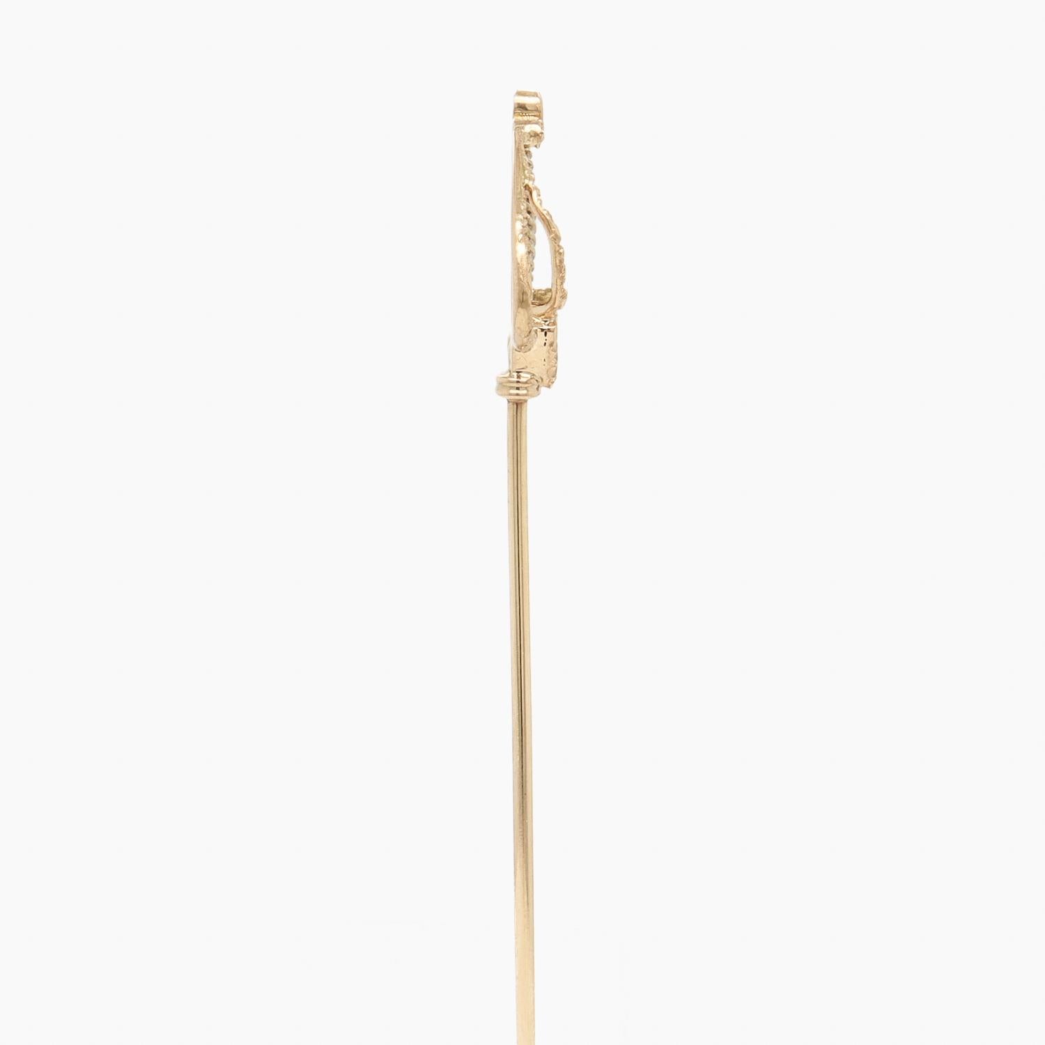 Vintage 14K Gold Figural Rapier or Dueling Sword Stickpin For Sale 2