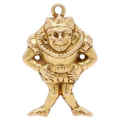 Vintage 14K Gold Figural Royal Order of Jesters Charm for a Bracelet