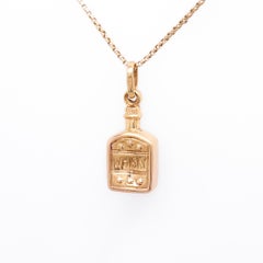 Vintage 14K Gold Figural Whisky Bottle Charm for a Bracelet