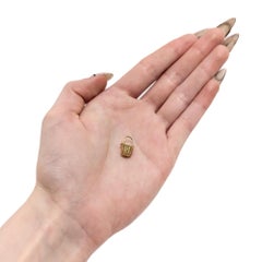 Vintage 14K Gold Figural Wicker or Nantucket Basket Charm