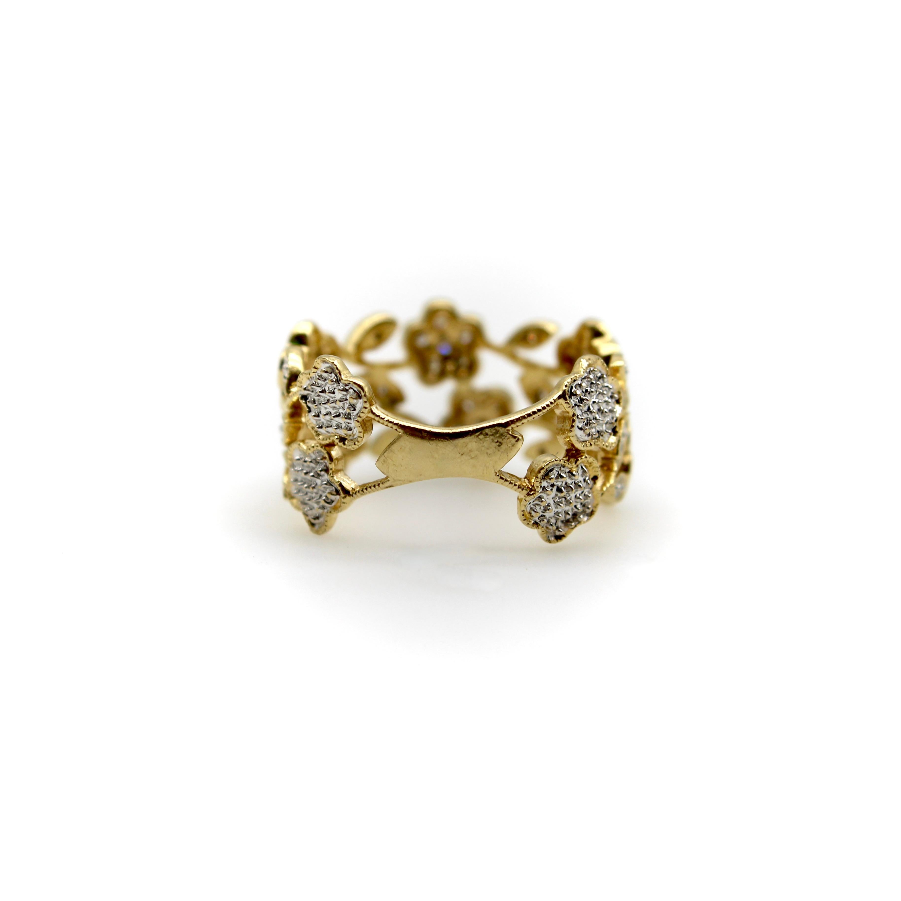 Vintage 14K Gold Blume filigranen Ring im Zustand „Gut“ im Angebot in Venice, CA