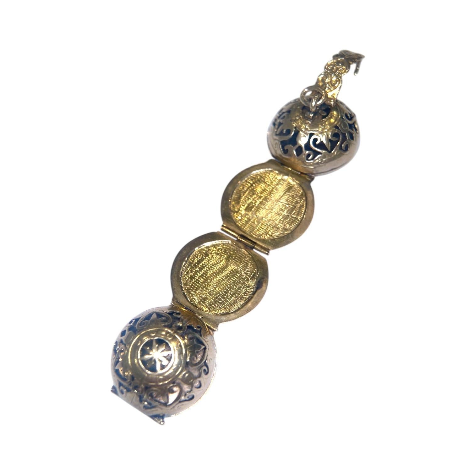 Vintage 14K Gold Folding Locket Orb Pendant For Sale 4