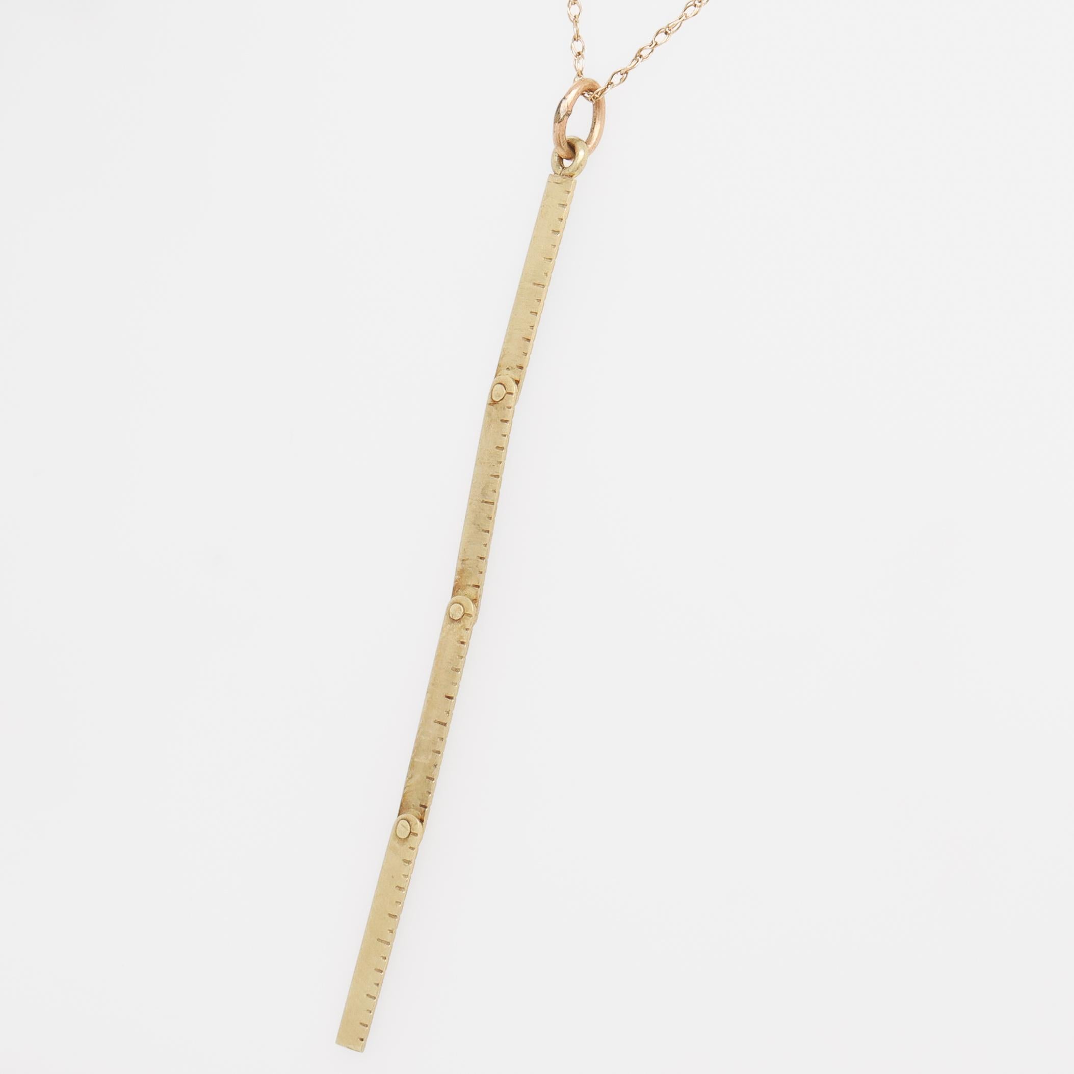 Charm con righello pieghevole in oro 14K vintage per un braccialetto di charme in vendita 10