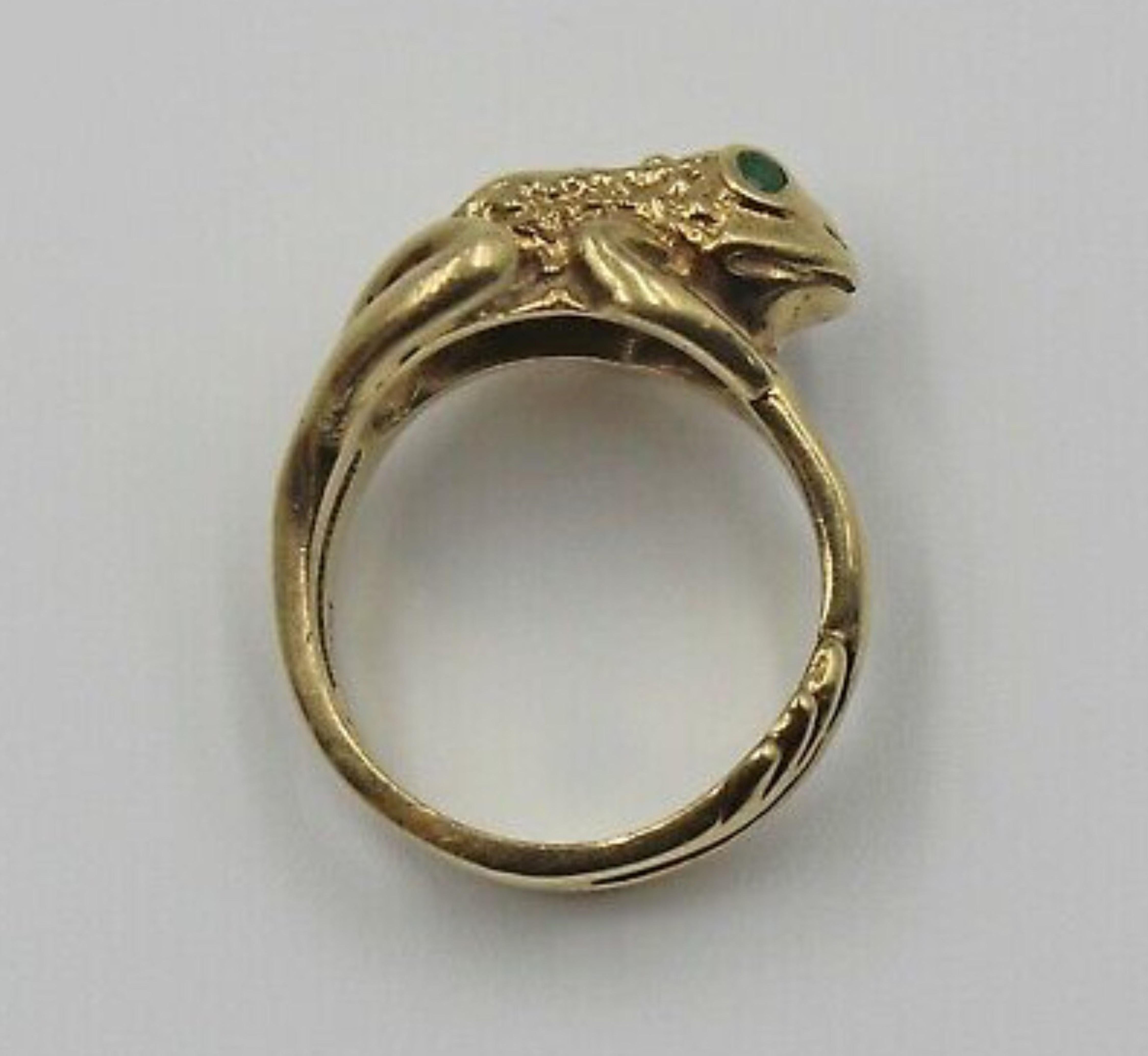 14k gold frog ring