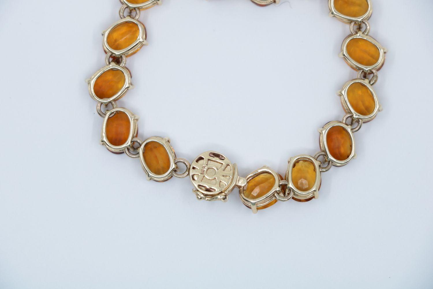 Vintage 14K Gold Garnet Bracelet For Sale 1