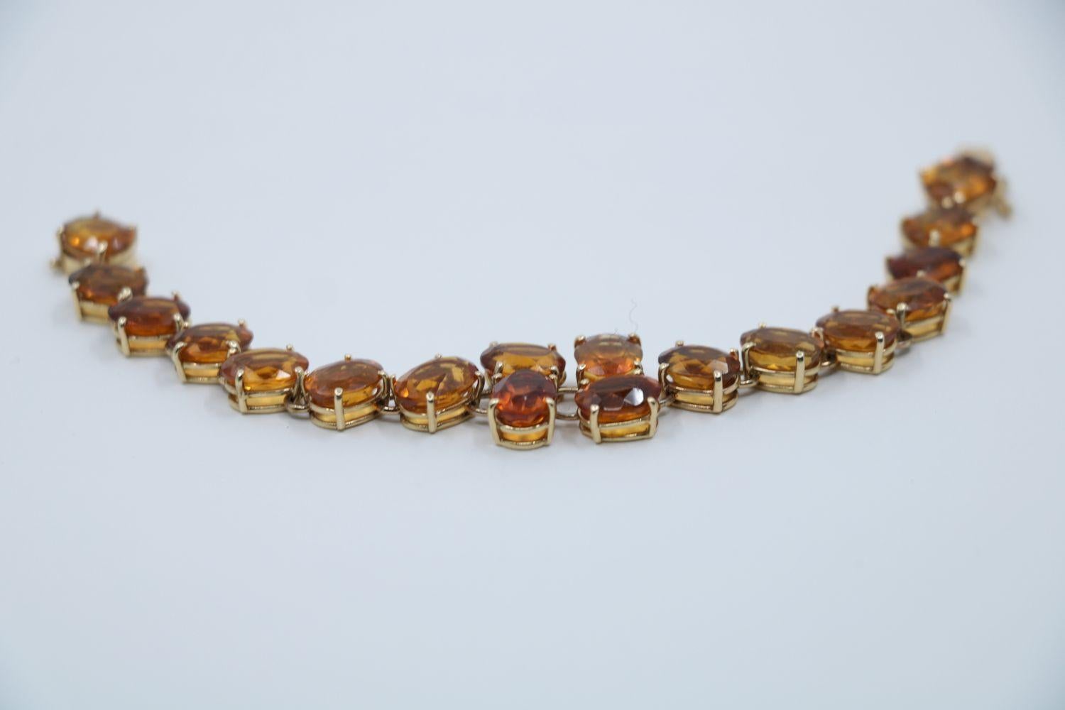 Vintage 14K Gold Garnet Bracelet For Sale 2