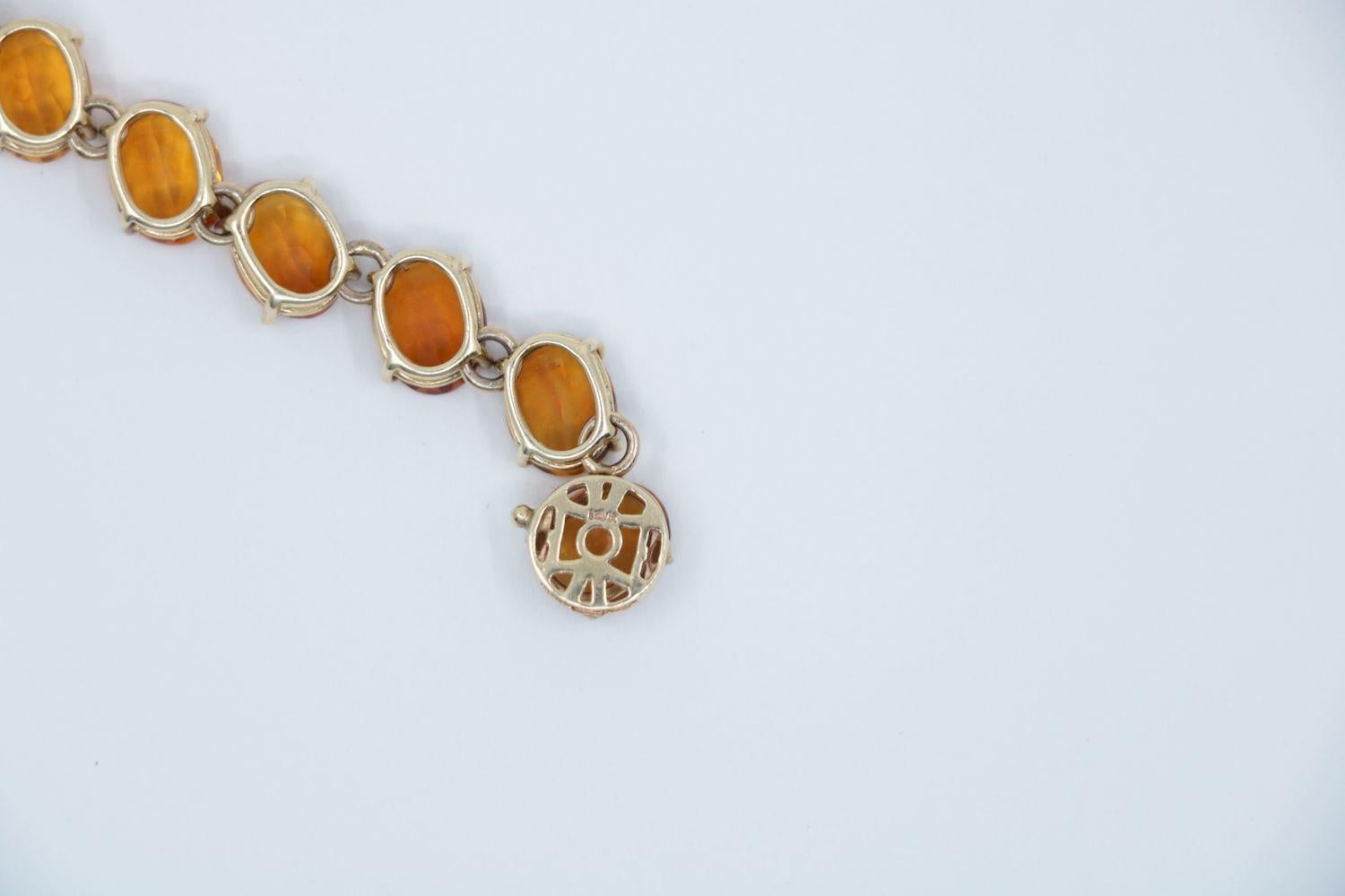 Vintage 14K Gold Garnet Bracelet For Sale 3