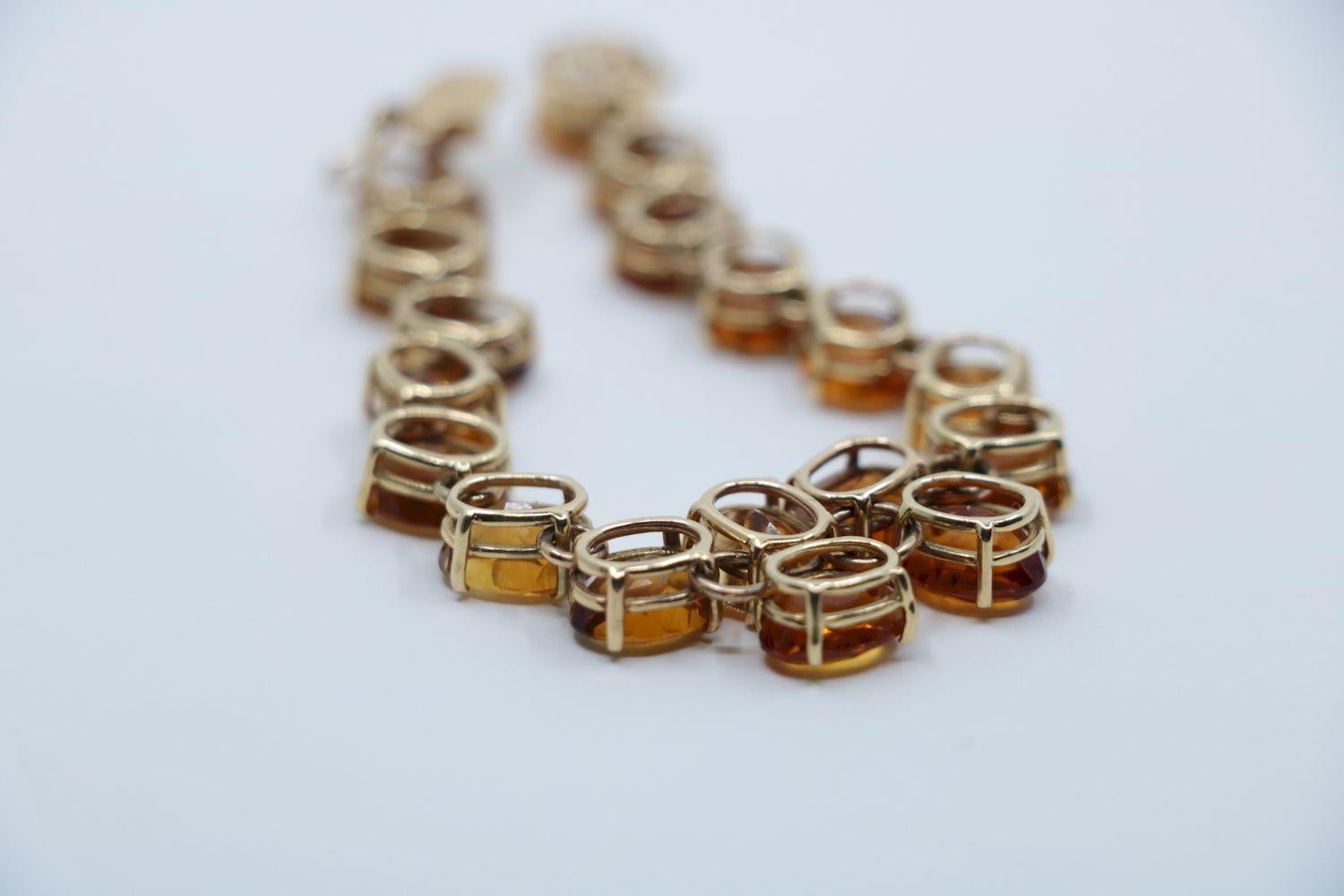 Vintage 14K Gold Garnet Bracelet For Sale 4