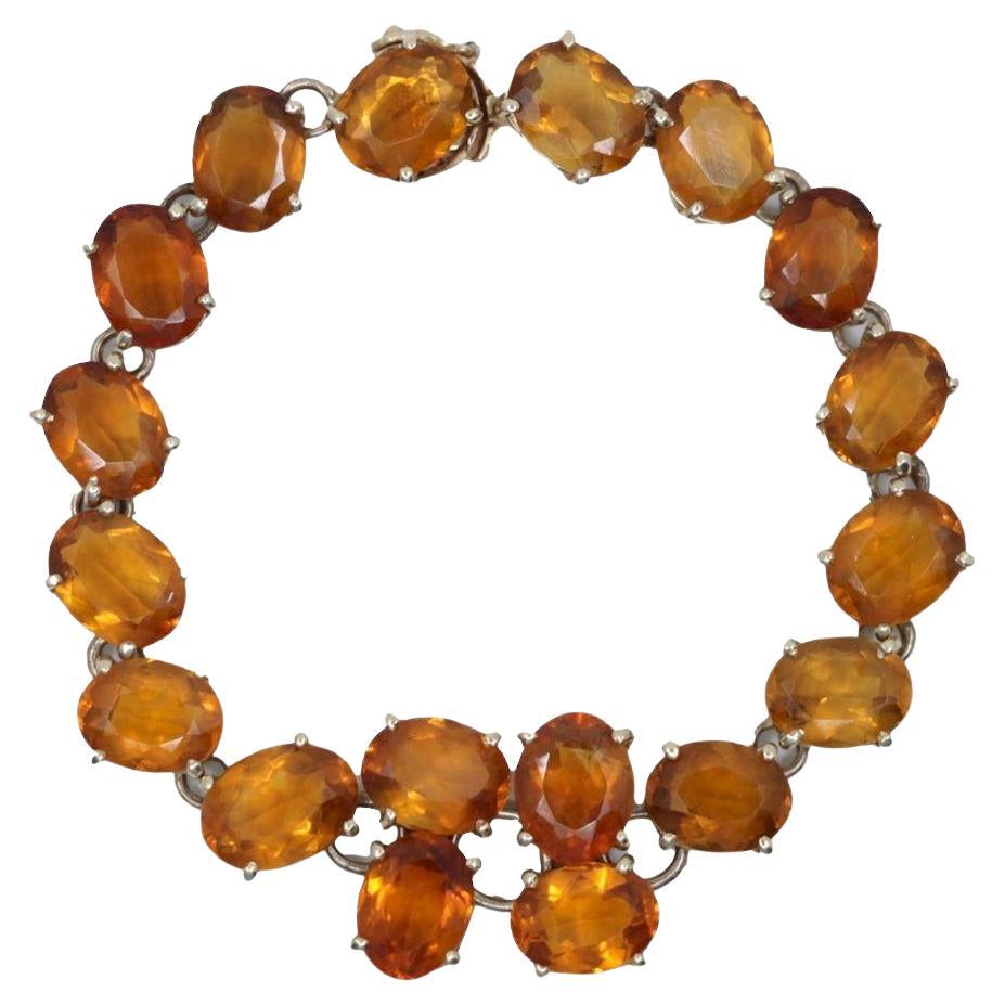 Vintage 14K Gold Garnet Bracelet