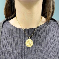 Vintage 14k Gold Gemstone Airplane Pendant 18k Gold Chain Necklace