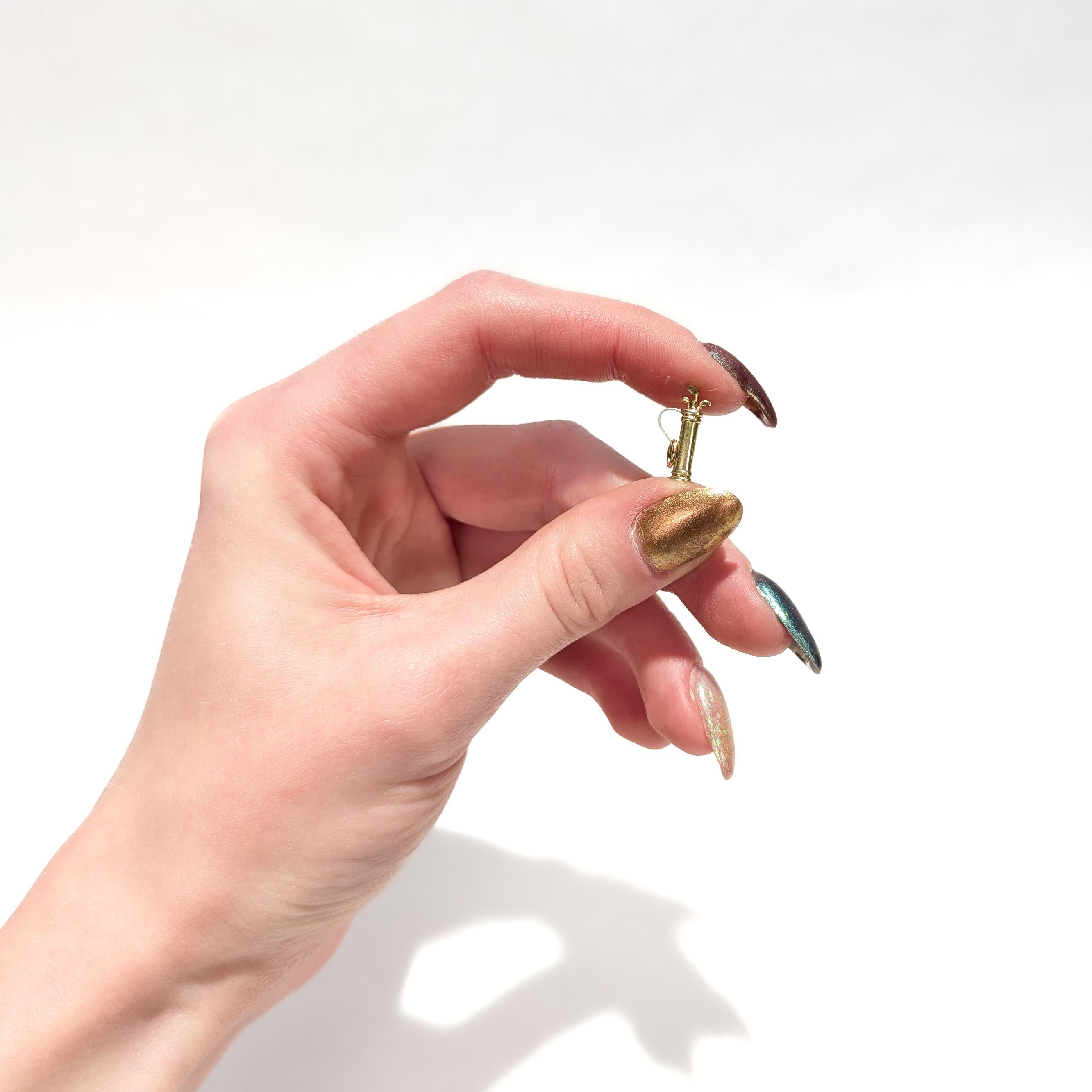 Retro Vintage 14K Gold Golf Caddy Bag Charm for a Charm Bracelet For Sale