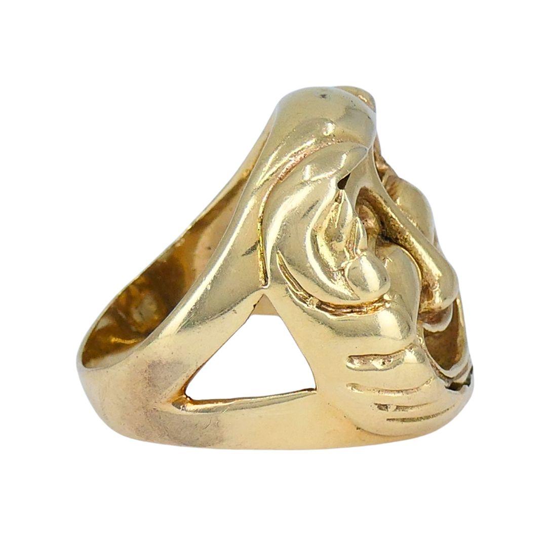 Anello Flip del Teatro Greco in oro 14k vintage in vendita 1