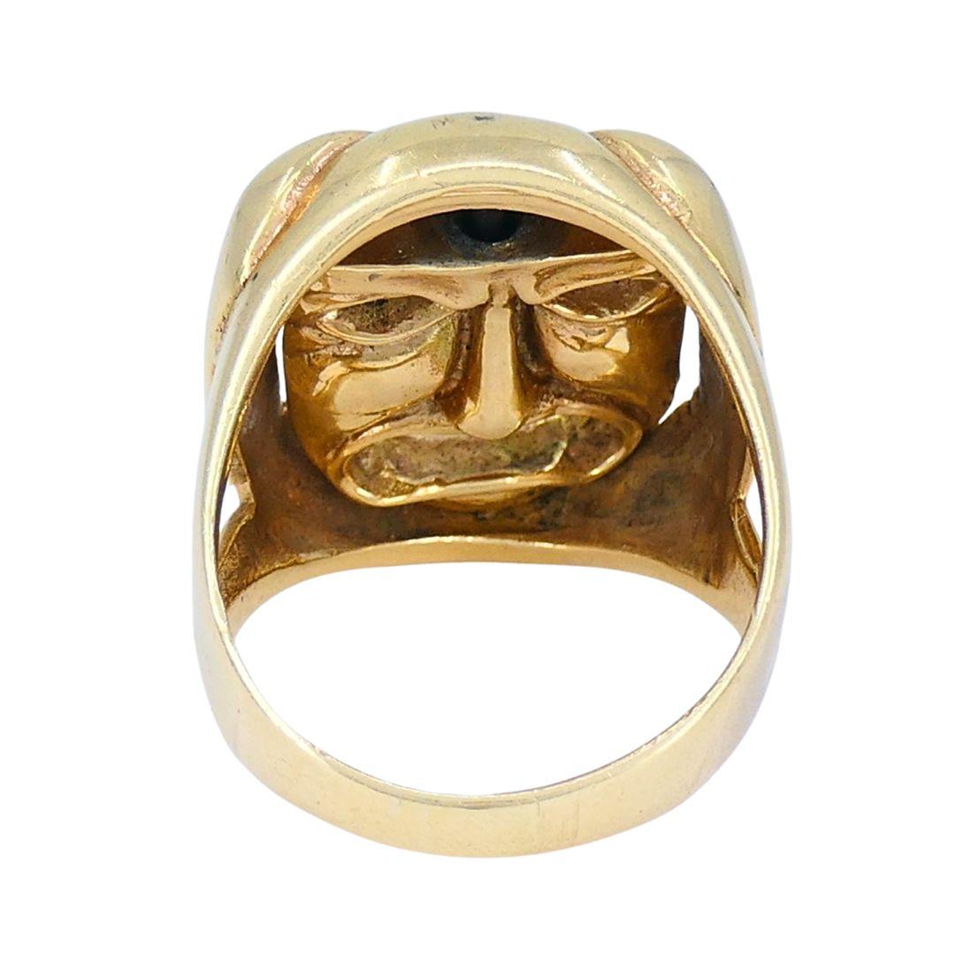 Anello Flip del Teatro Greco in oro 14k vintage in vendita 2