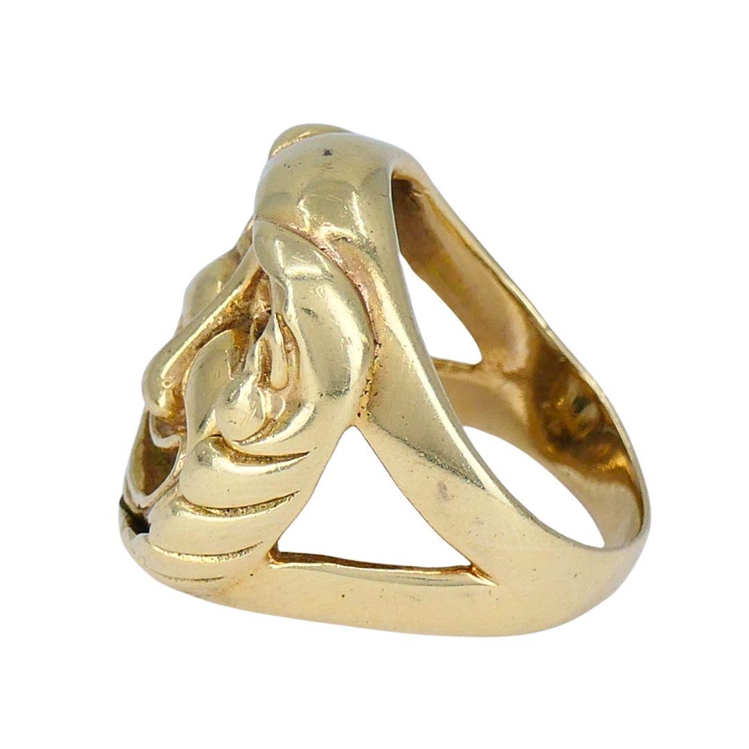 Anello Flip del Teatro Greco in oro 14k vintage in vendita 3