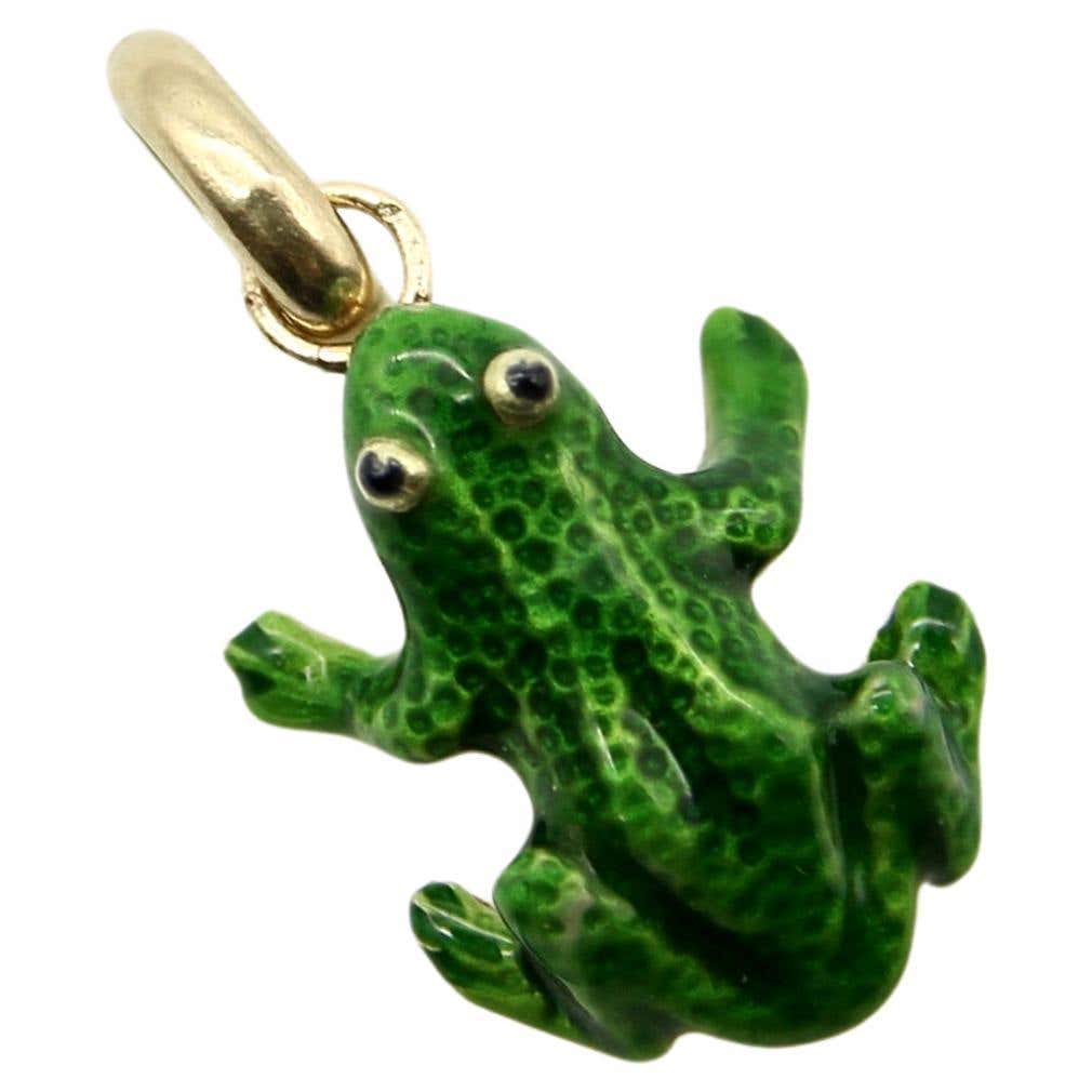 Authentic Origami Owl Gold Tone Leaping Frog Toad Floating Animal Charm - Tiny Size