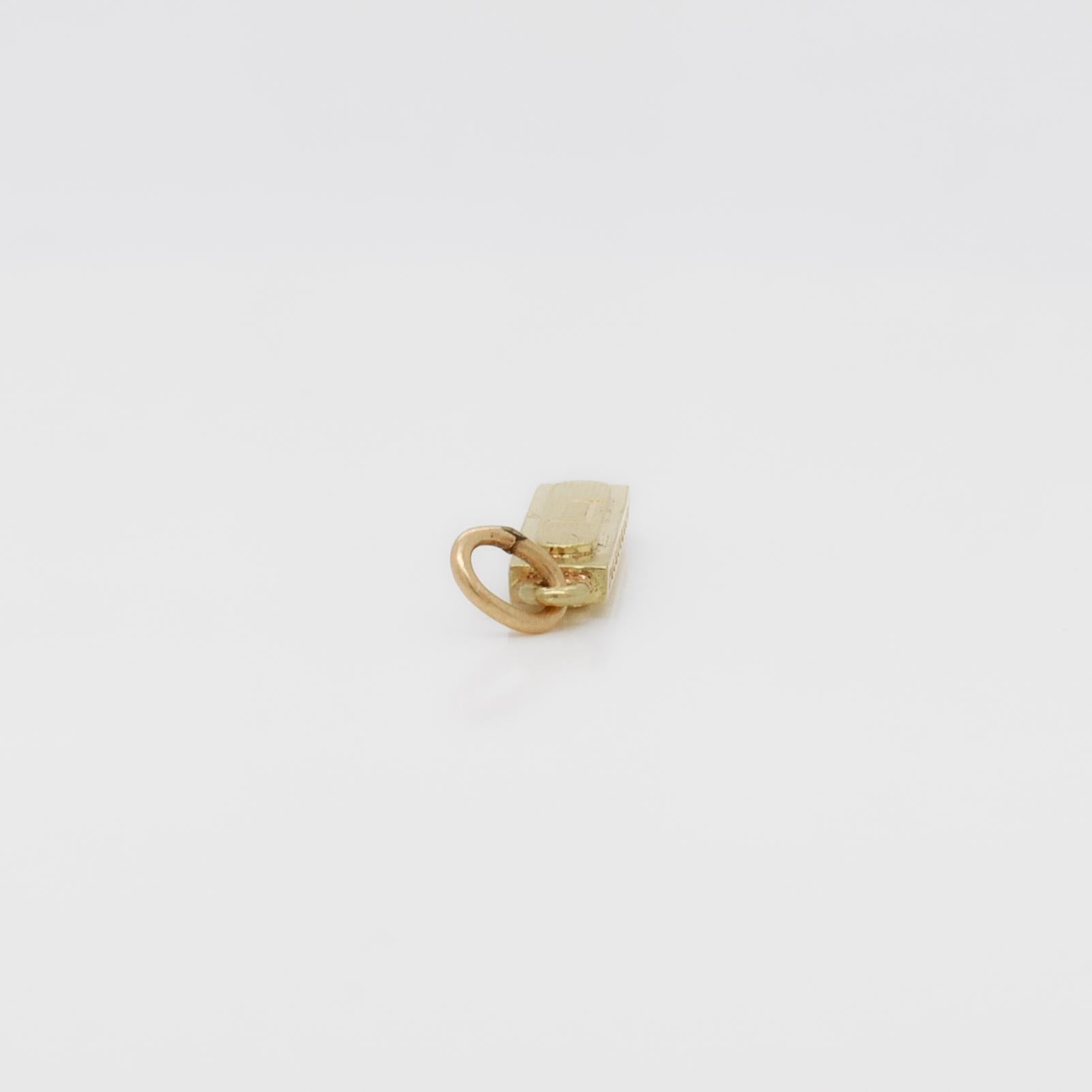 Vintage 14K Gold Harmonica Charm for a Bracelet en venta 2