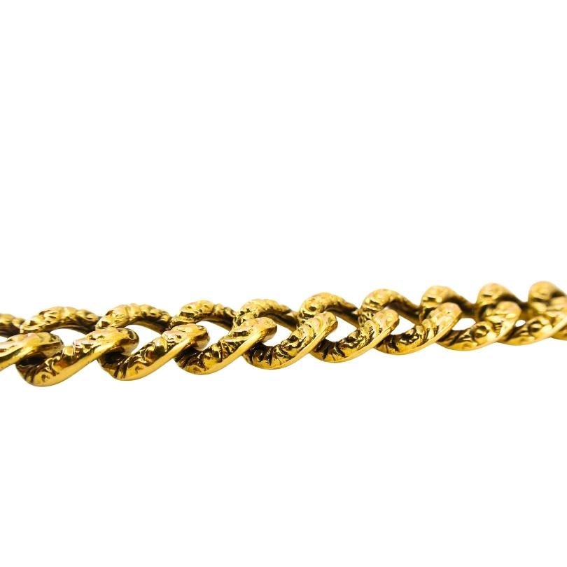 Vintage 14k Gold Heart Lock Link Bracelet en vente 2