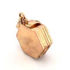 Vintage 14K Gold Hexagonal Multi-Photo Locket Pendant