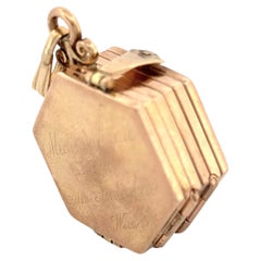 Vintage 14K Gold Hexagonal Multi-Photo Locket Pendant Vintage 14K Gold Hexagonal Multi-Photo Locket Pendant