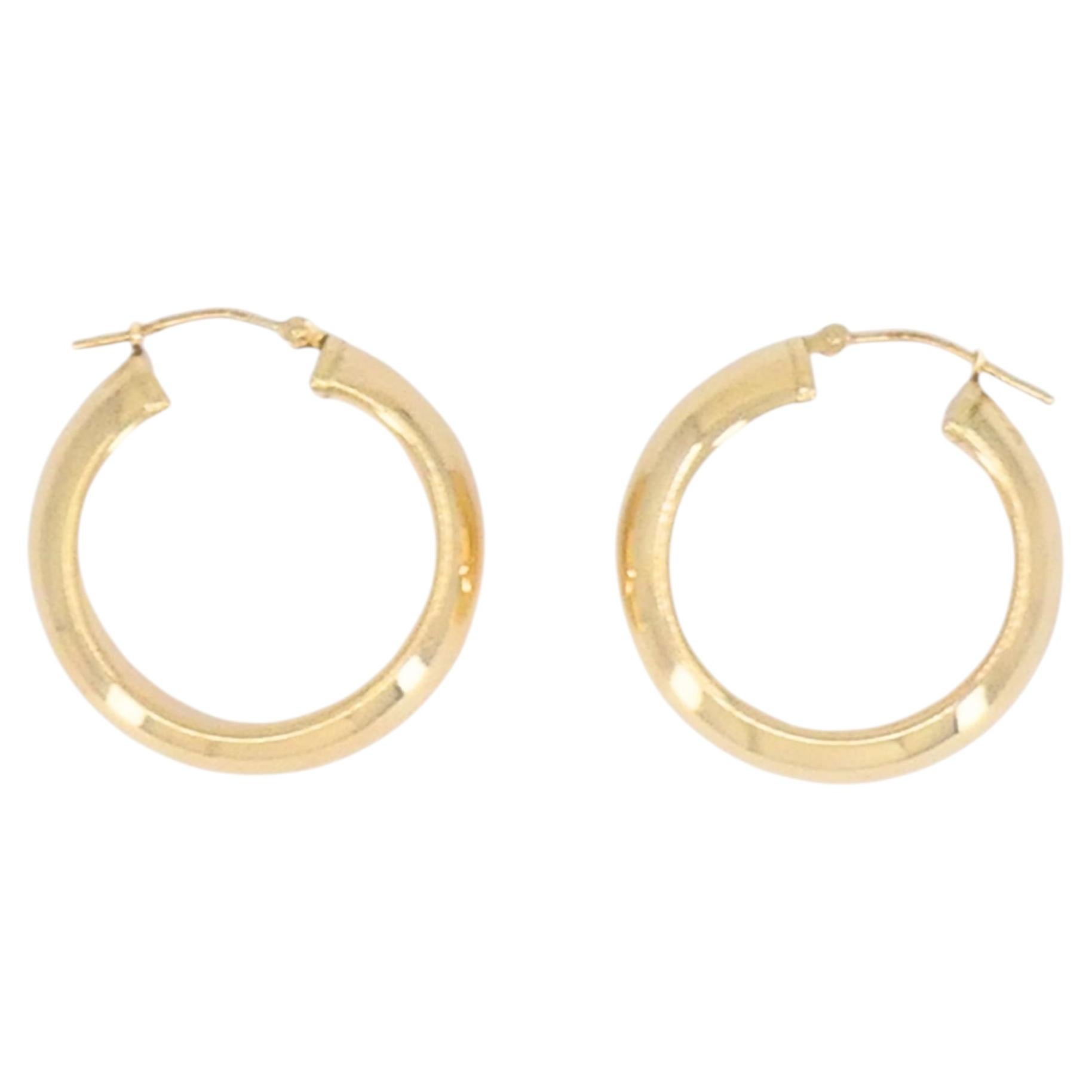 Pendientes de aro de oro vintage 14k Estate Jewelry