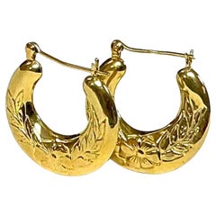 Vintage 14K Gold Creolen-Ohrringe
