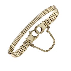 Vintage 14K Gold Italian Gate Bracelet, circa 1980s