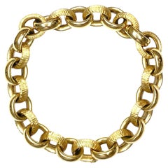 Vintage 14K Gold Italian Oval Links Bracelet