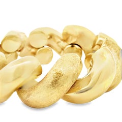 Vintage 14K Gold Italian San Marco Macaroni Bracelet 56.4 Gr