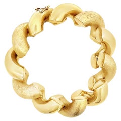 Vintage 14K Gold Italian San Marco Macaroni Bracelet 56.4 Gr