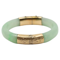 Vintage 14K Gold Jade Bracelet