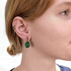 Vintage 14K Gold & Jadeite Screwback Earrings