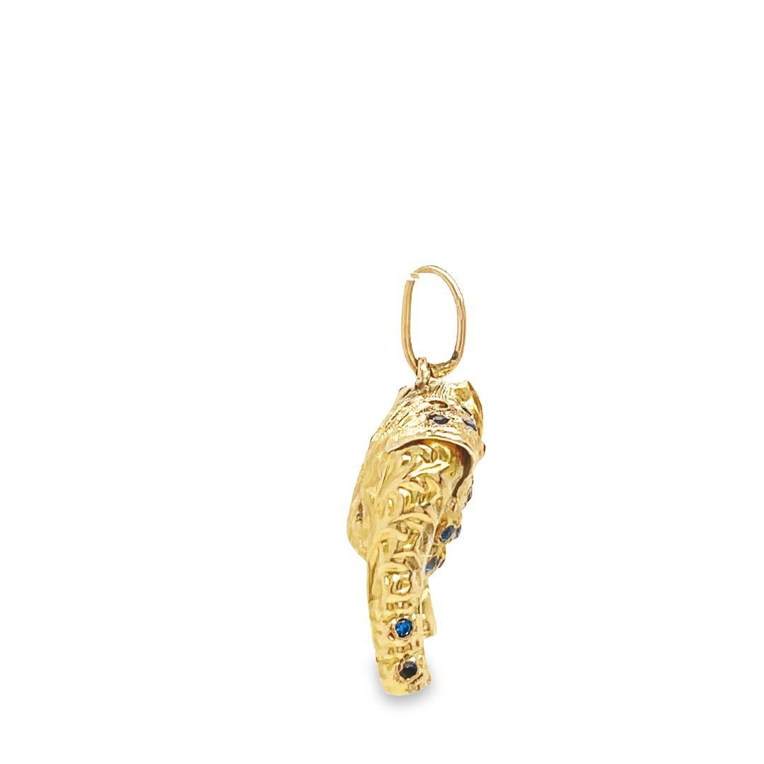 Vintage 14K Gold Jeweled Matador Jacket 3D Charm Pendant In Excellent Condition For Sale In beverly hills, CA
