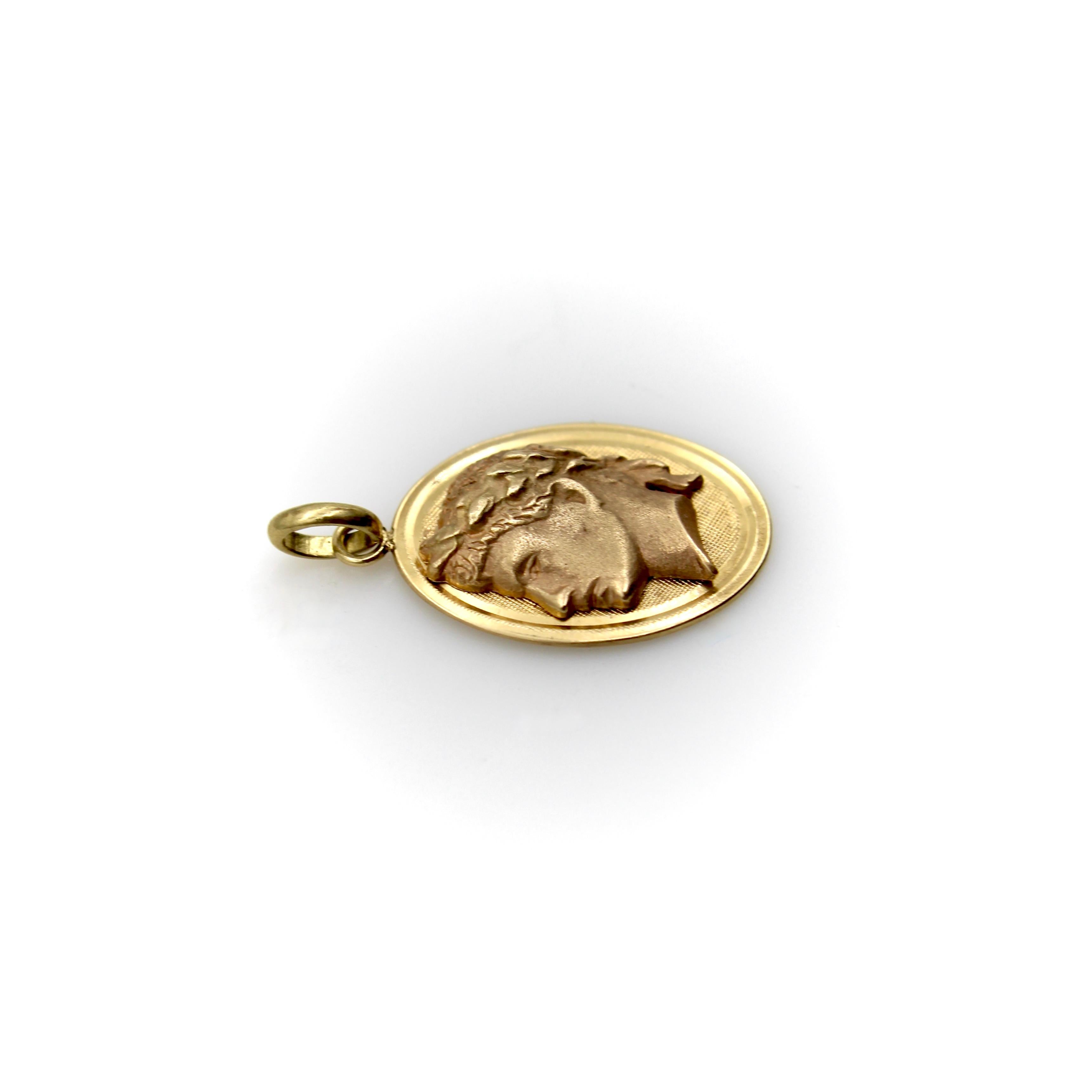 14 Karat Gold Julius Caesar Charm- oder Anhänger (Moderne) im Angebot