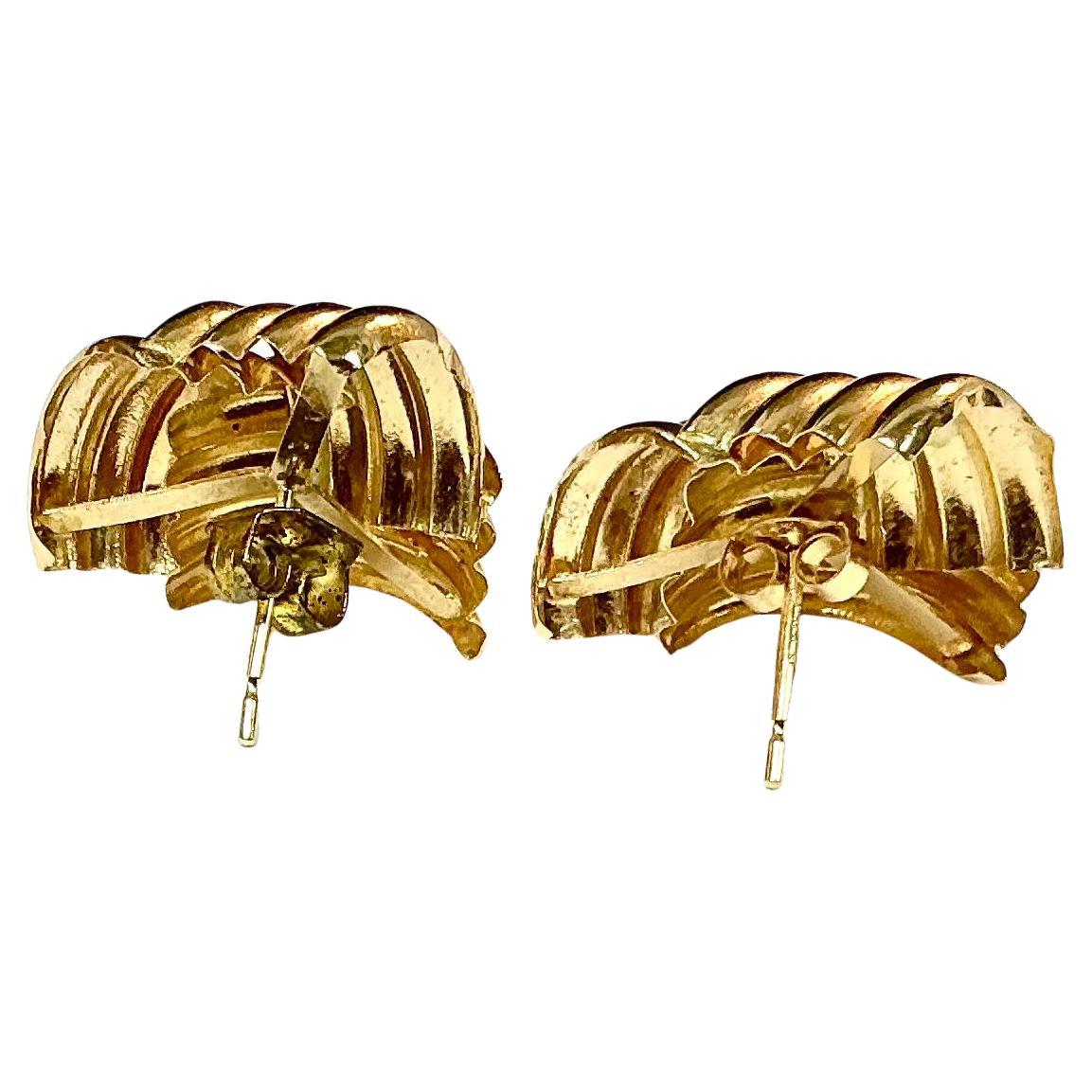 VIntage 14K Gold Knoten  Motiv-Ohrringe, ein Paar (Moderne) im Angebot