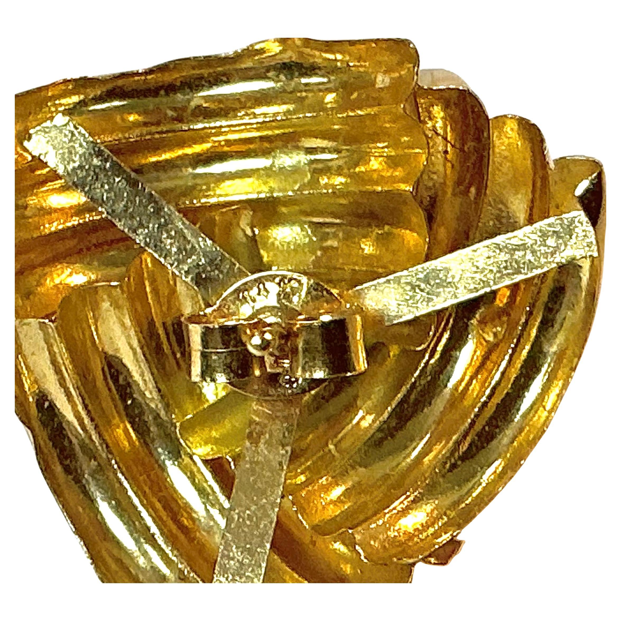 VIntage 14K Gold Knoten  Motiv-Ohrringe, ein Paar für Damen oder Herren im Angebot
