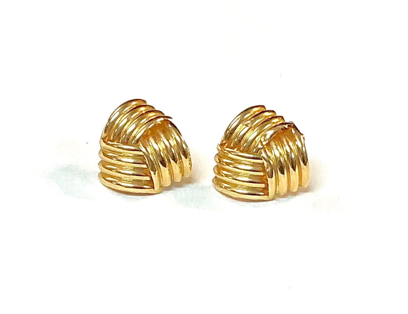 VIntage 14K Gold Knoten  Motiv-Ohrringe, ein Paar im Angebot 1