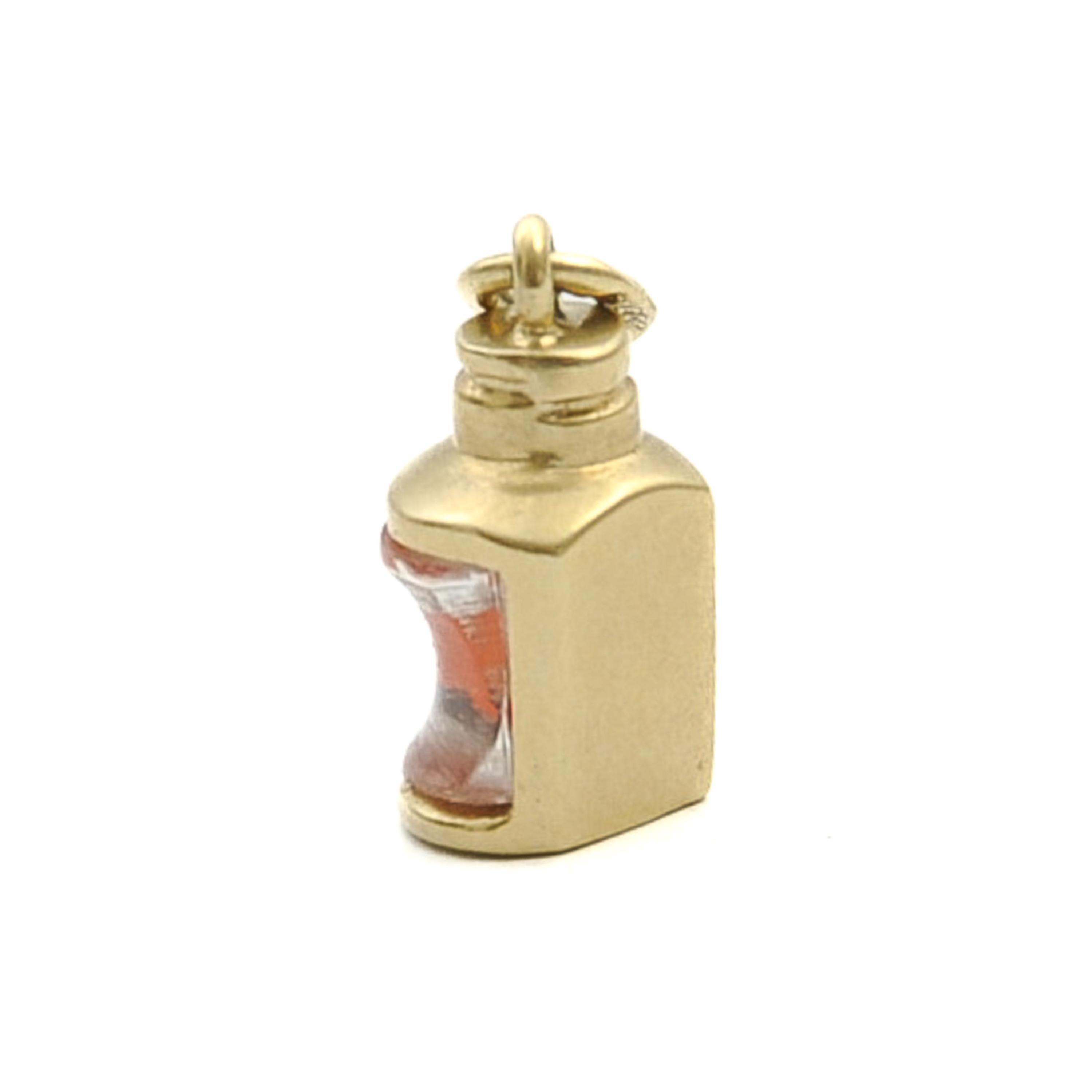 Vintage 14K Gold Lantern Charm Pendant For Sale 2